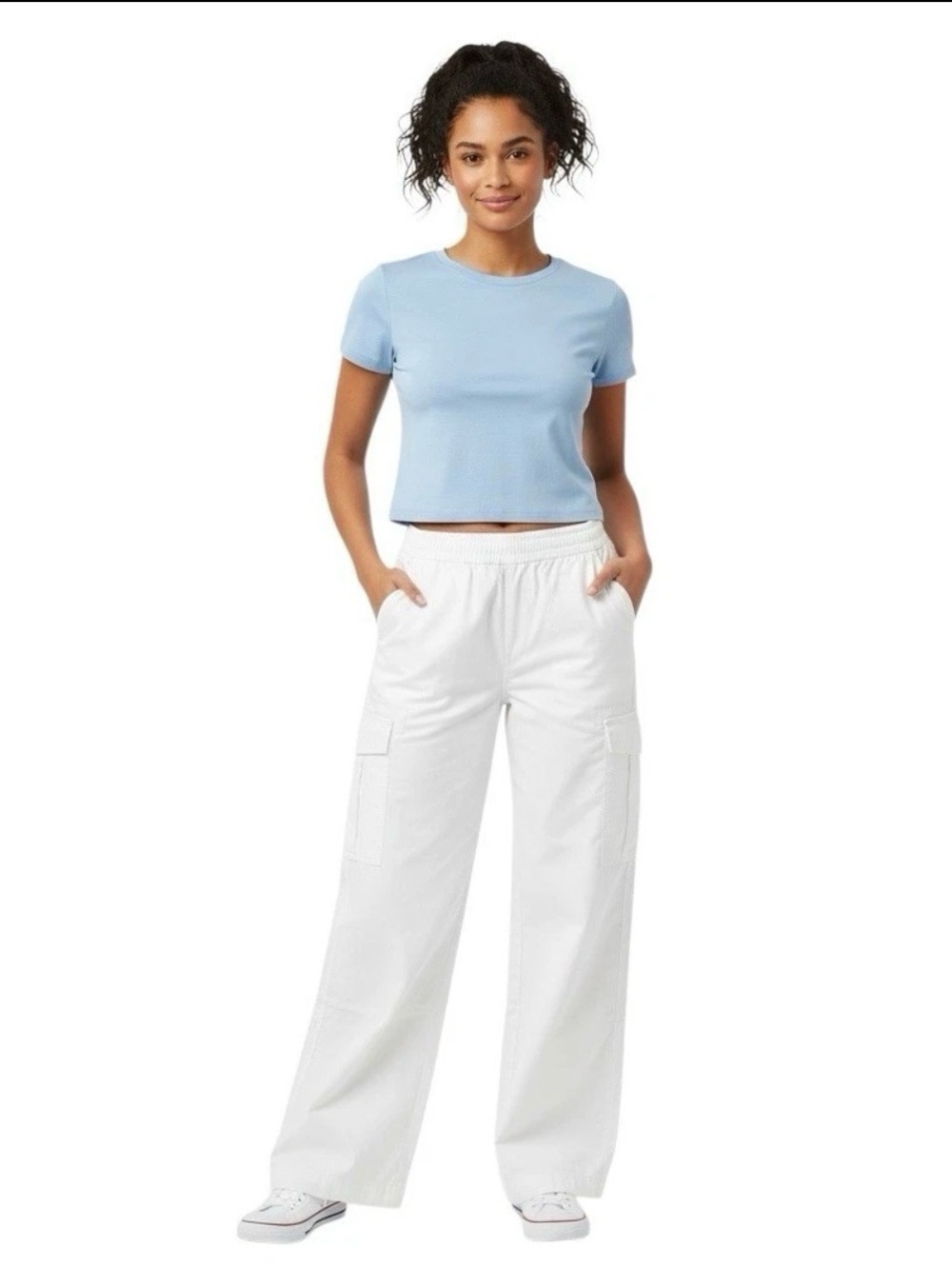 Abercrombie and Fitch Cargo Utility Pants Womens S Pull On Light Khaki Wide Leg